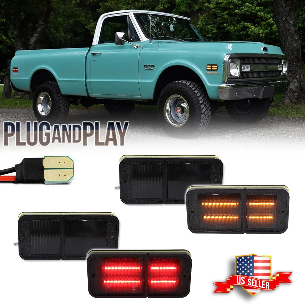 Smoke LED Side Marker Lights for Chevrolet GMC C/K Trucks (1968–1972)