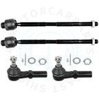 Set of 4 Front Inner & Outer Tie Rod Ends for Dodge Ram 2500 3500 (2003–2010)