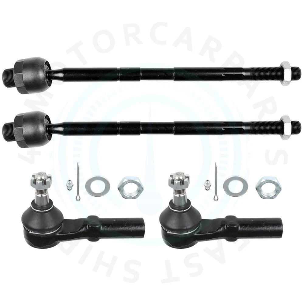 Set of 4 Front Inner & Outer Tie Rod Ends for Dodge Ram 2500 3500 (2003–2010)