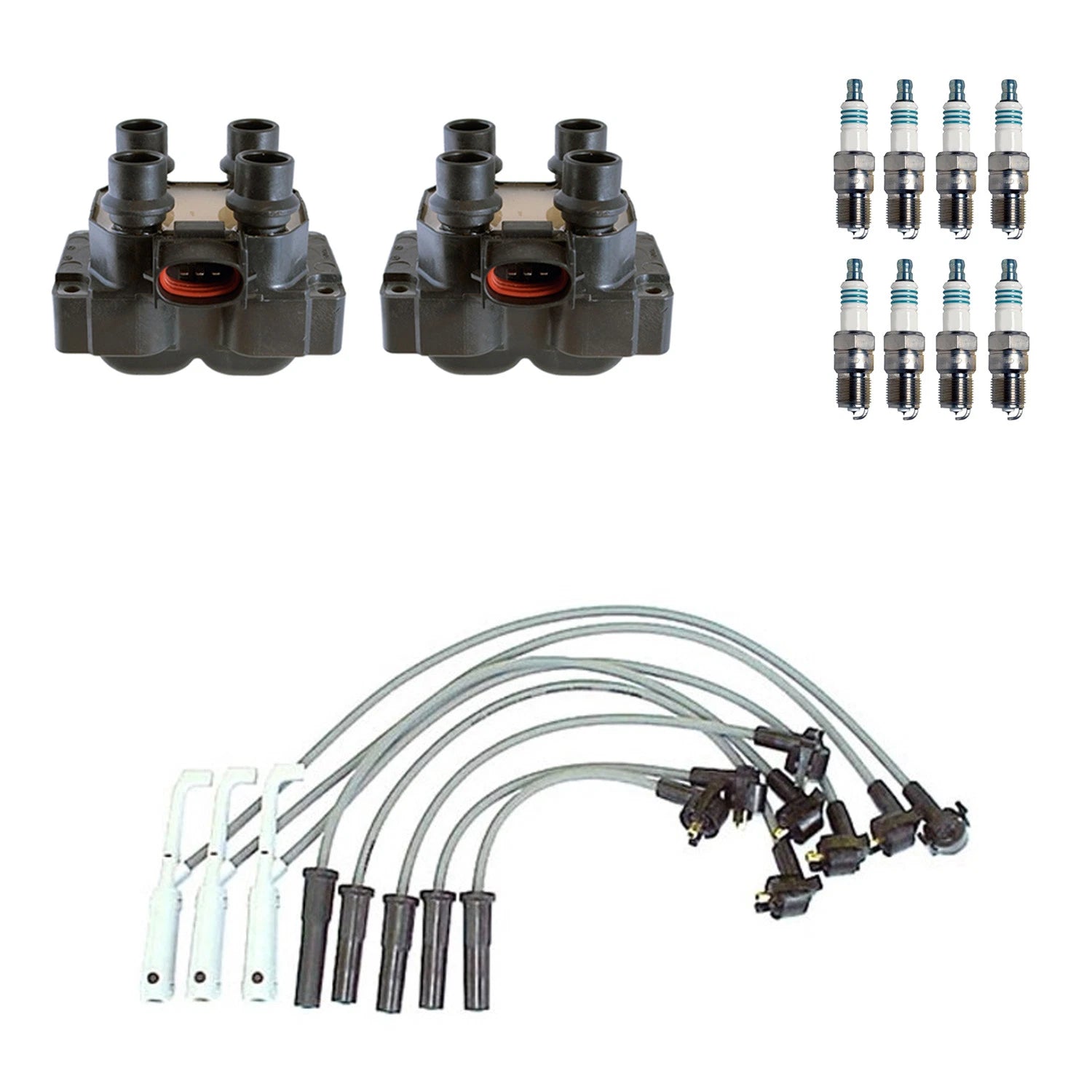 Set of 2 Ignition Coil Wires & 8 Iridium Spark Plugs for Ranger B2500 (1998–2006)