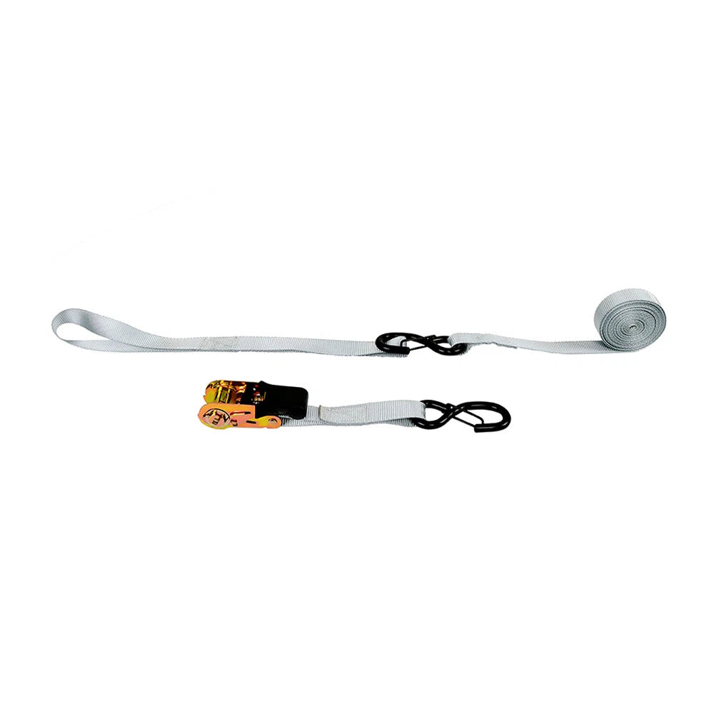 Set of 4 Ratchet Tie Down Straps for Truck (15ft, 2200lb Break Strength)