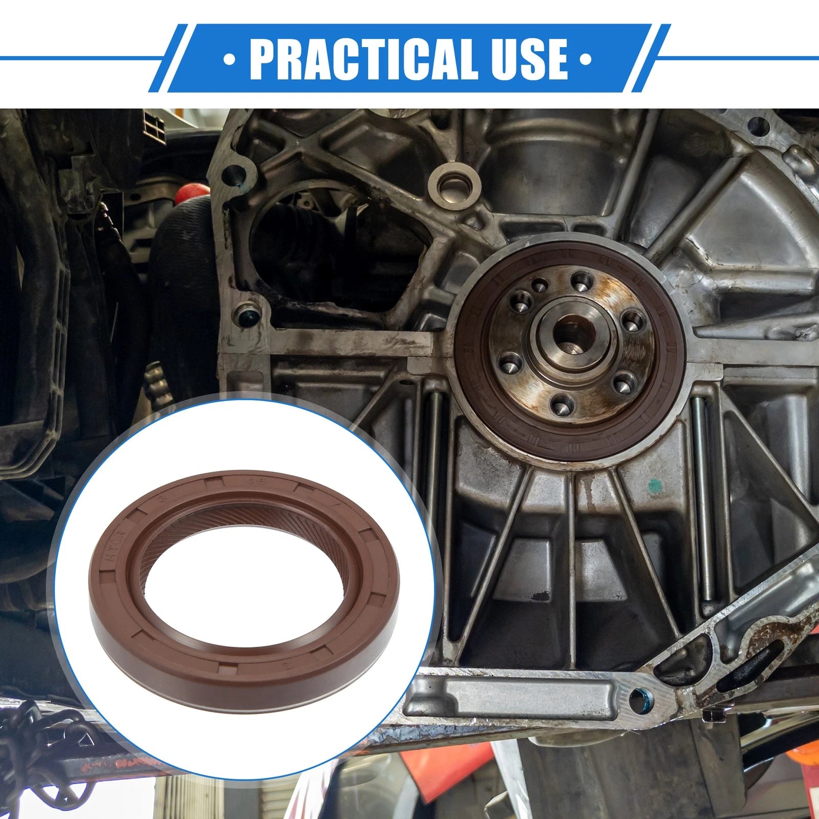 2X Crankshaft Seal No. 91212P2FA01 for Honda Civic (1992–2000)