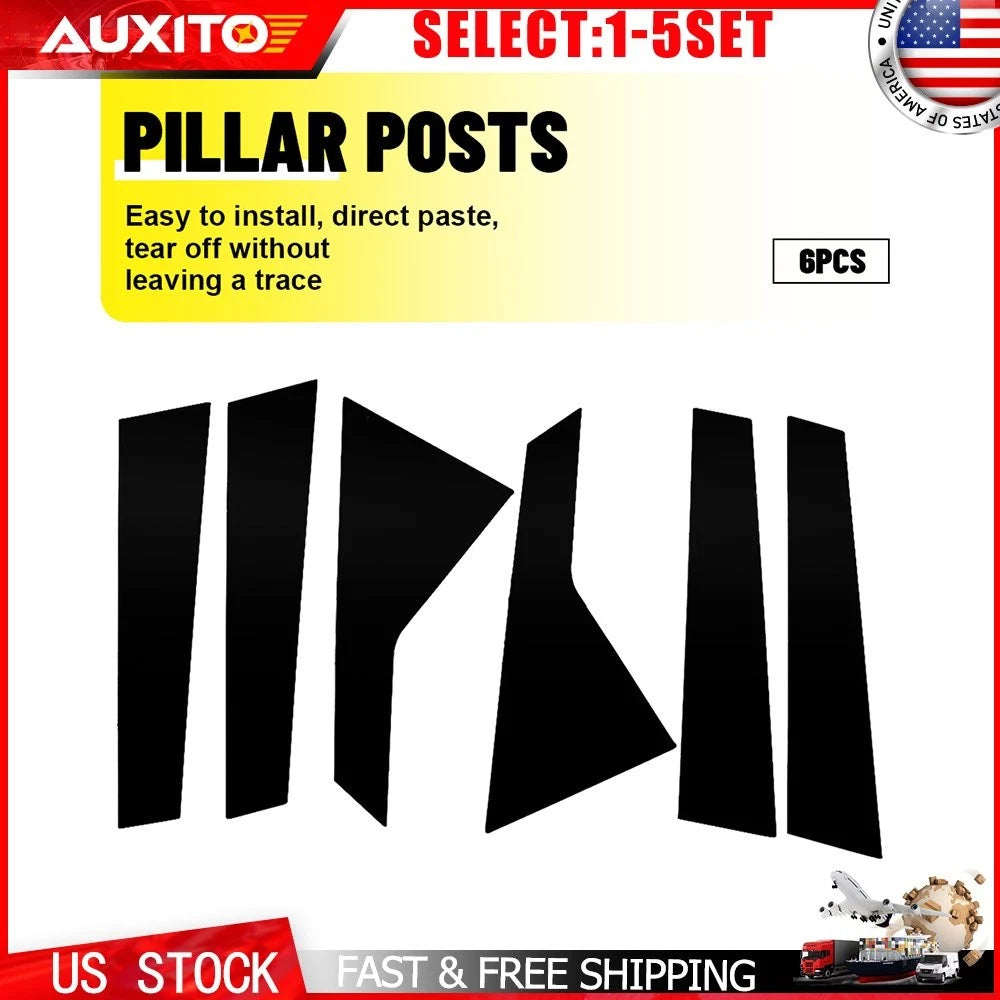 Gloss Black Window Pillar Post Cover Trim Kit for Cadillac CT6 (2016–2020)