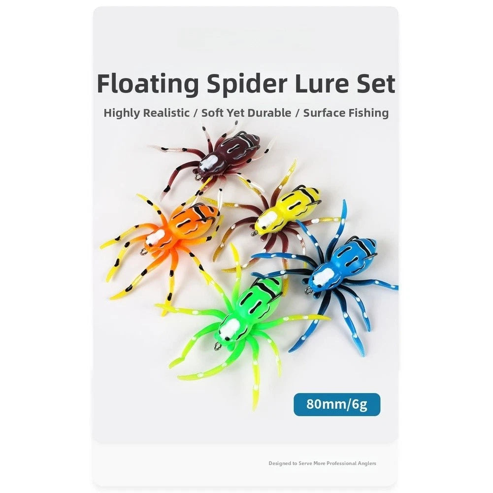 5X Floating Frog Lures with Noise Blades and Soft Silicone Body Hooks