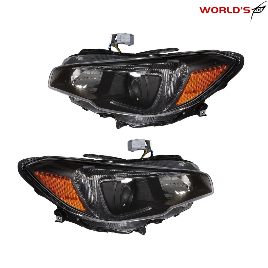Set of 2 Halogen Headlights for Subaru WRX (2015–2021) Black