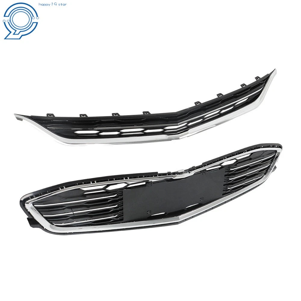 Front Bumper Upper Lower Mesh Grille for Chevy Malibu (2016-2018)
