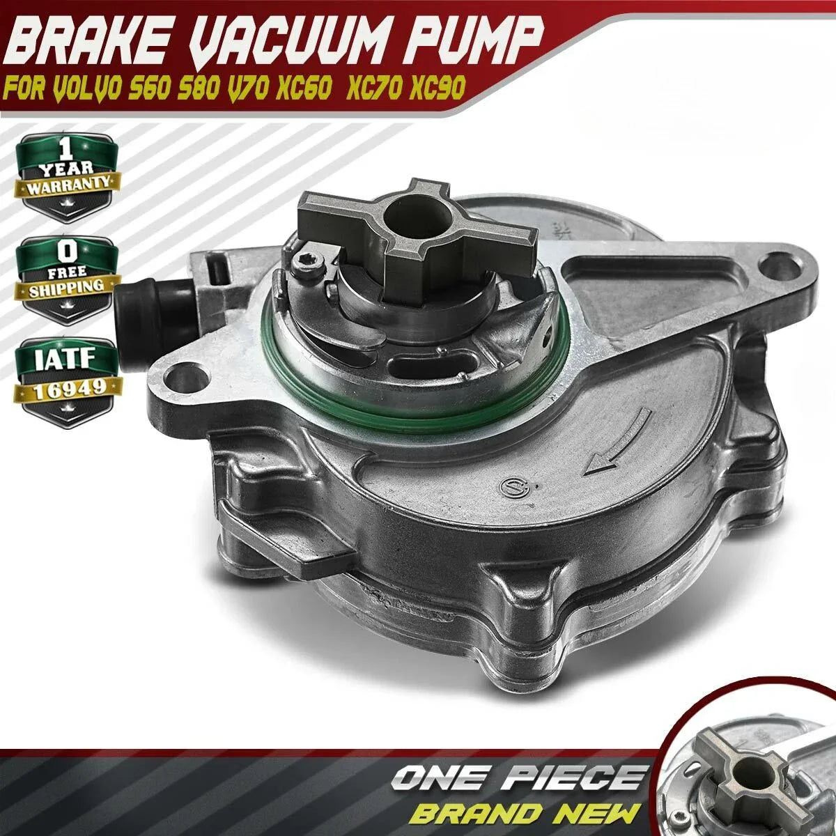 Brake Vacuum Pump for Volvo S60 S80 V70 XC60 XC70 XC90 LR2 (2012-2014)