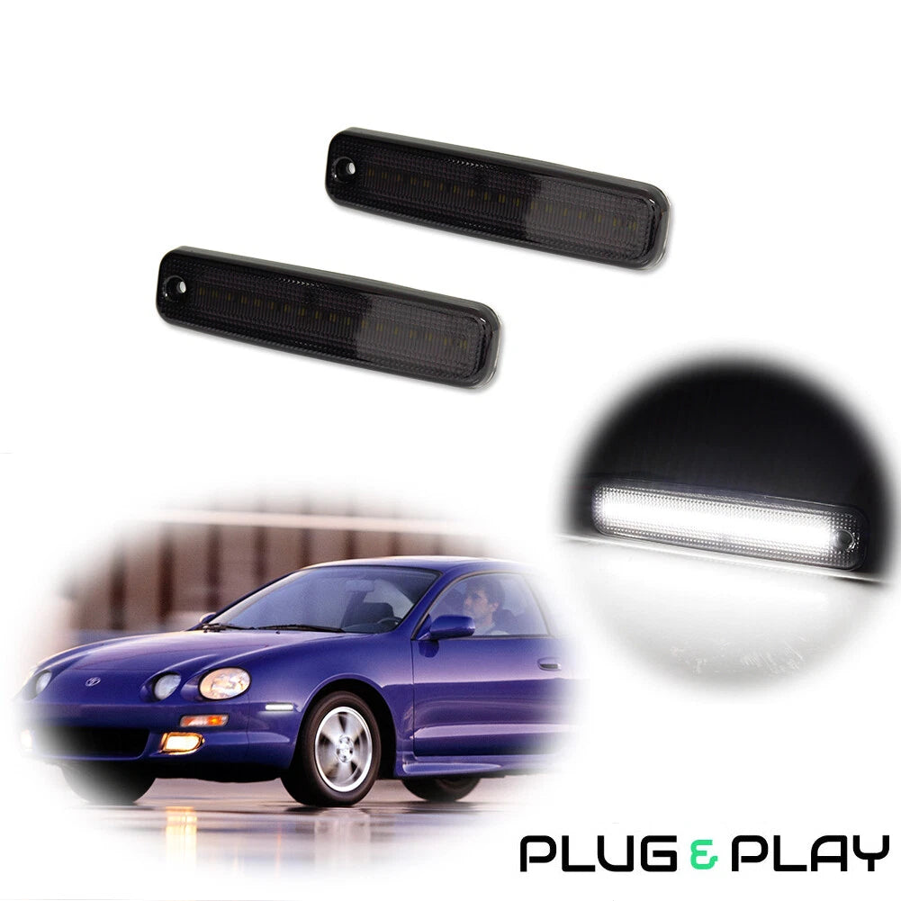 Black Lens White LED Front Side Marker Parking Lamps for Toyota Celica (94–99)