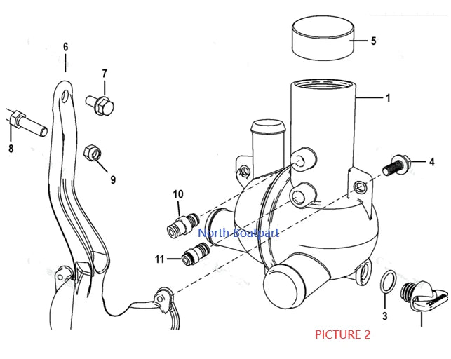 Water Distribution Housing Assy 863631T1 for Mercury Mercruiser