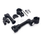 1.5" Black Longhorn Quick Clamp Highway Footpegs Mounts for Harley