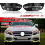 2 x Front Fog Light Vent Grille Cover for Mercedes-Benz W205 C300 (2015–2018)