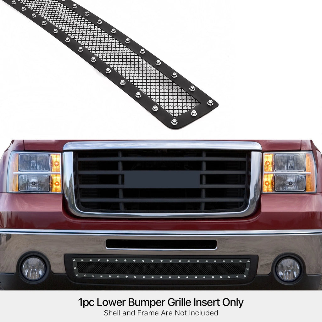 Stainless Black Mesh Rivet Grille for GMC Sierra 1500 (2007-2013)