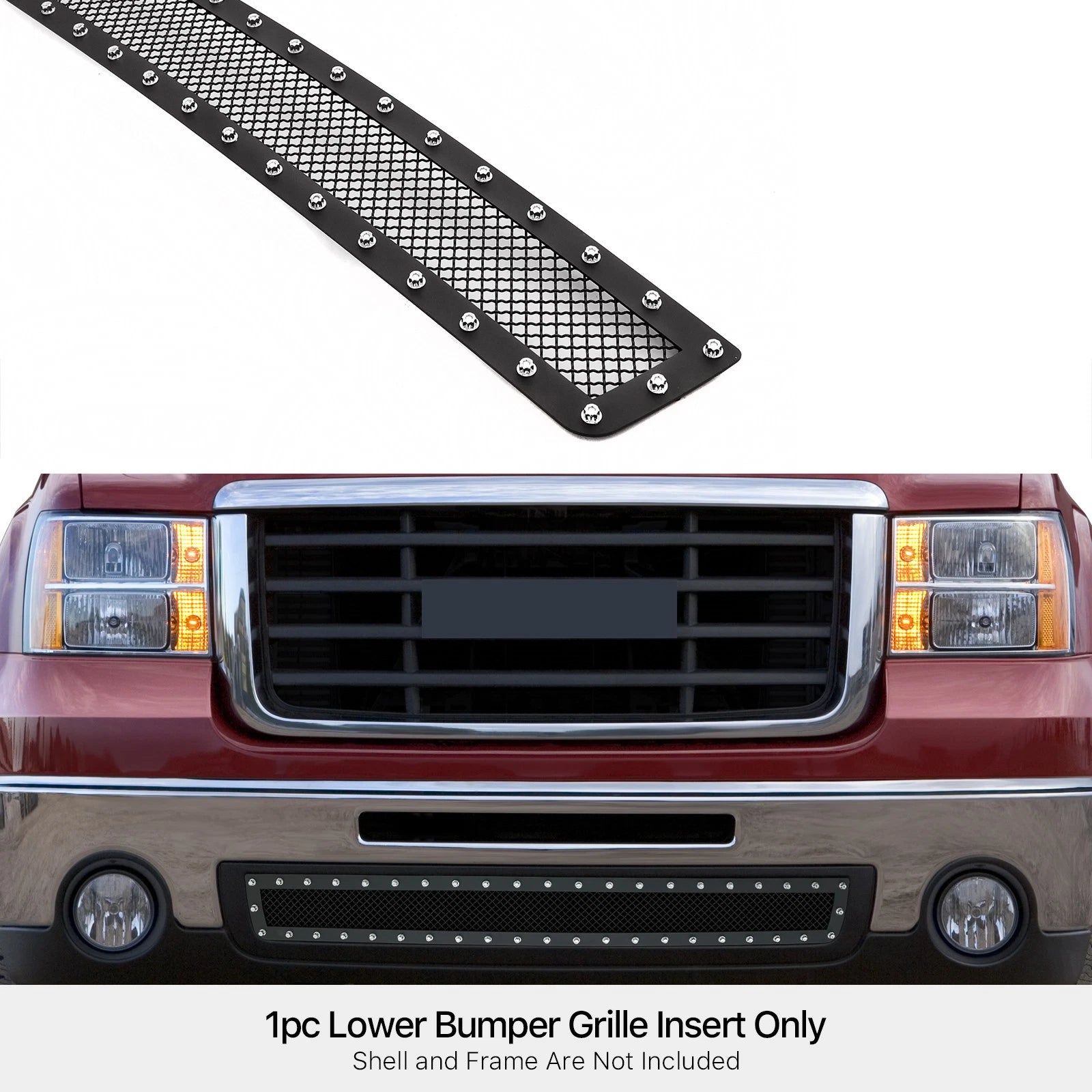 Stainless Black Mesh Rivet Grille for GMC Sierra 1500 (2007-2013)