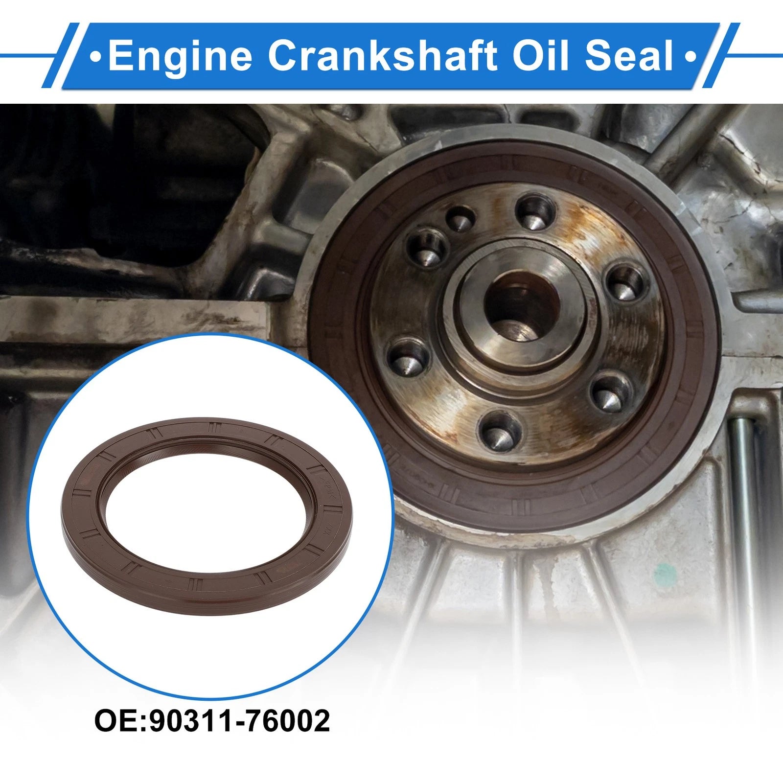 1 Pc Rear Crankshaft Oil Seal for Toyota Corolla Prius (No.90311-76002)