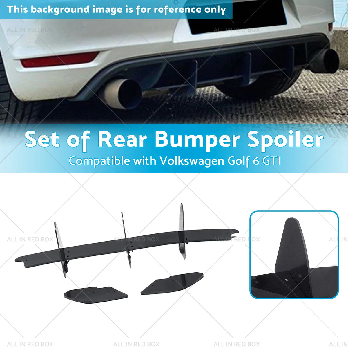 Rear Bumper Lip Diffuser Spoiler for VW Golf 6 MK6 GTI (2010–2014)