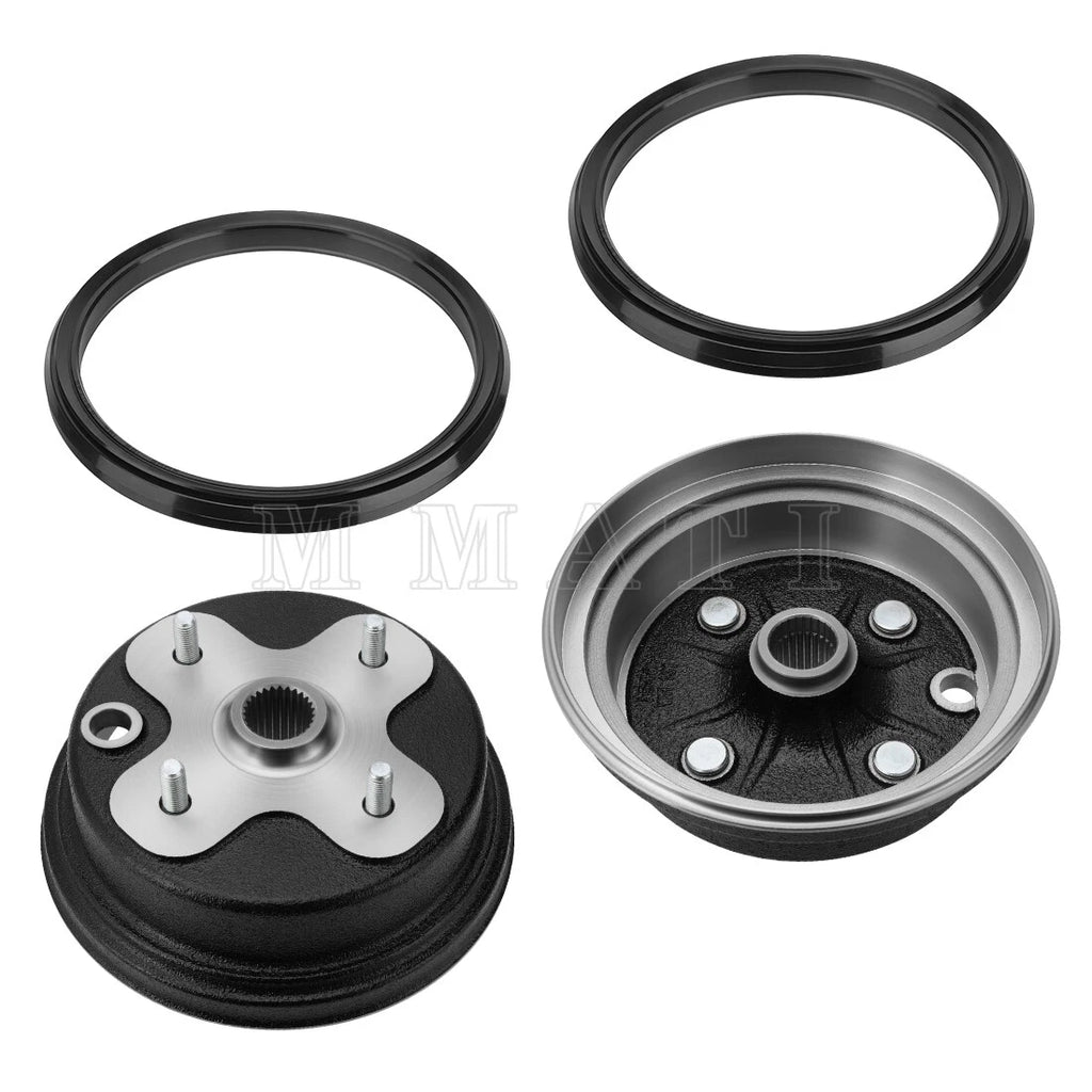 2X Front Wheel Brake Drum Hub & Dust Seal Kits for Yamaha Big Bear 350 Kodiak 400