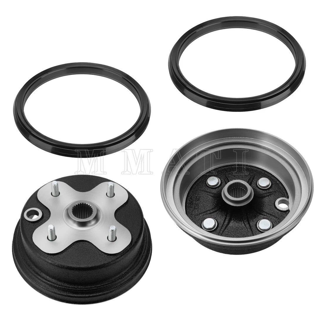 2X Front Wheel Brake Drum Hub & Dust Seal Kits for Yamaha Big Bear 350 Kodiak 400