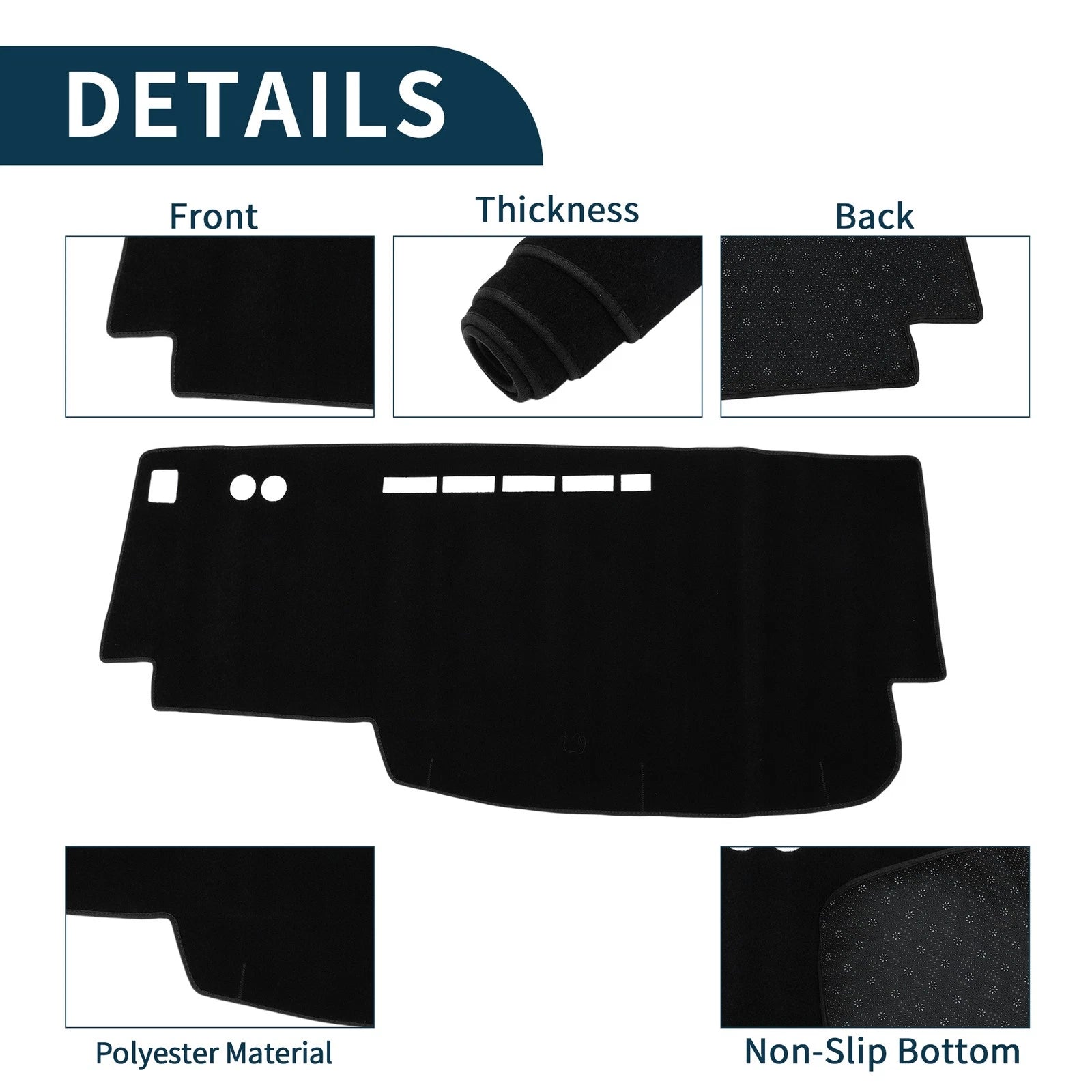 Dashboard Cover Mat for Nissan Serena C25 (2005–2010) Sun Protector Black