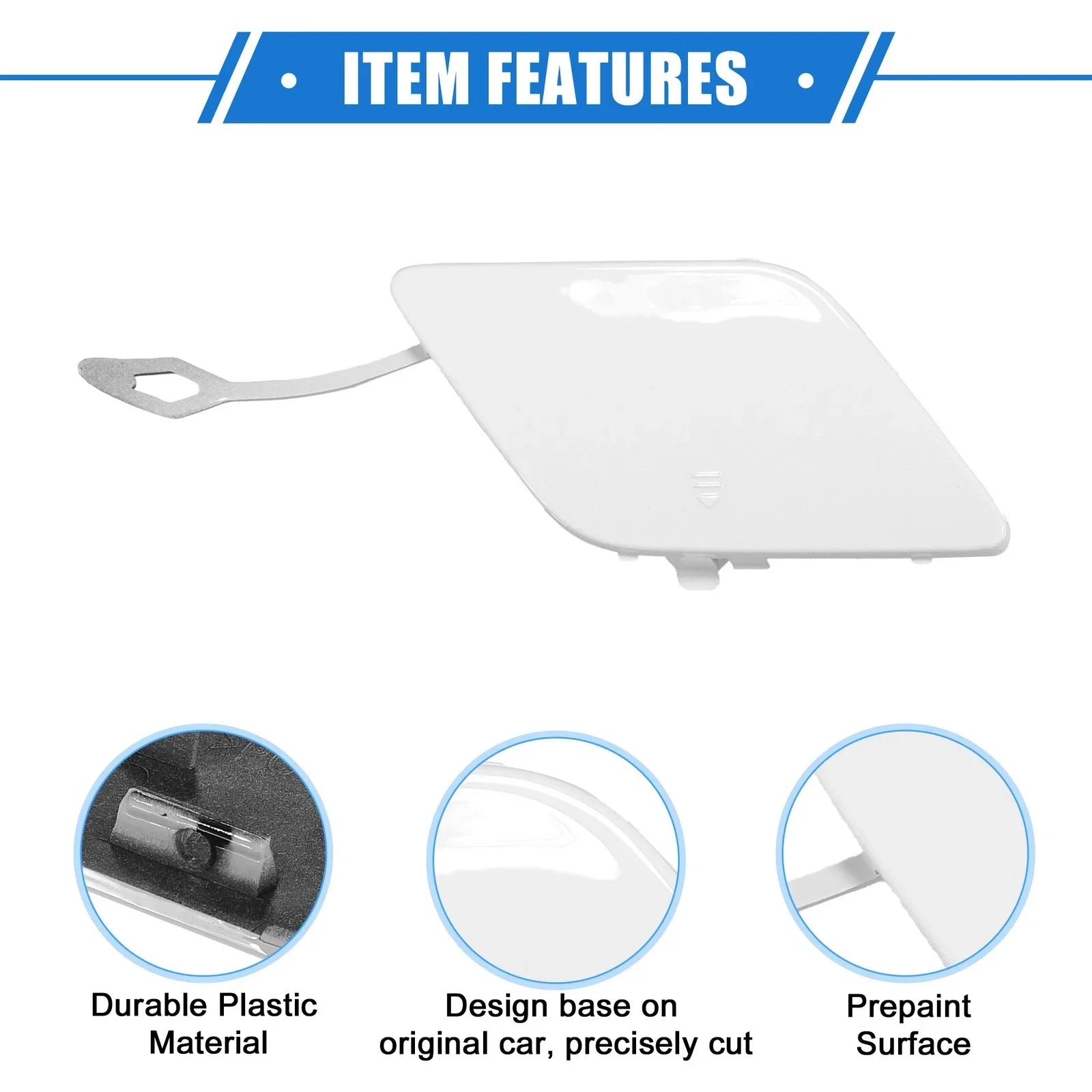 Front Bumper Tow Hook Cover for Mercedes-Benz C250 (2012-2014) - White