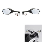 Set of 2 Black Rear View Mirrors with LED Turn Signal for Honda CBR1000RR (2008–2016)