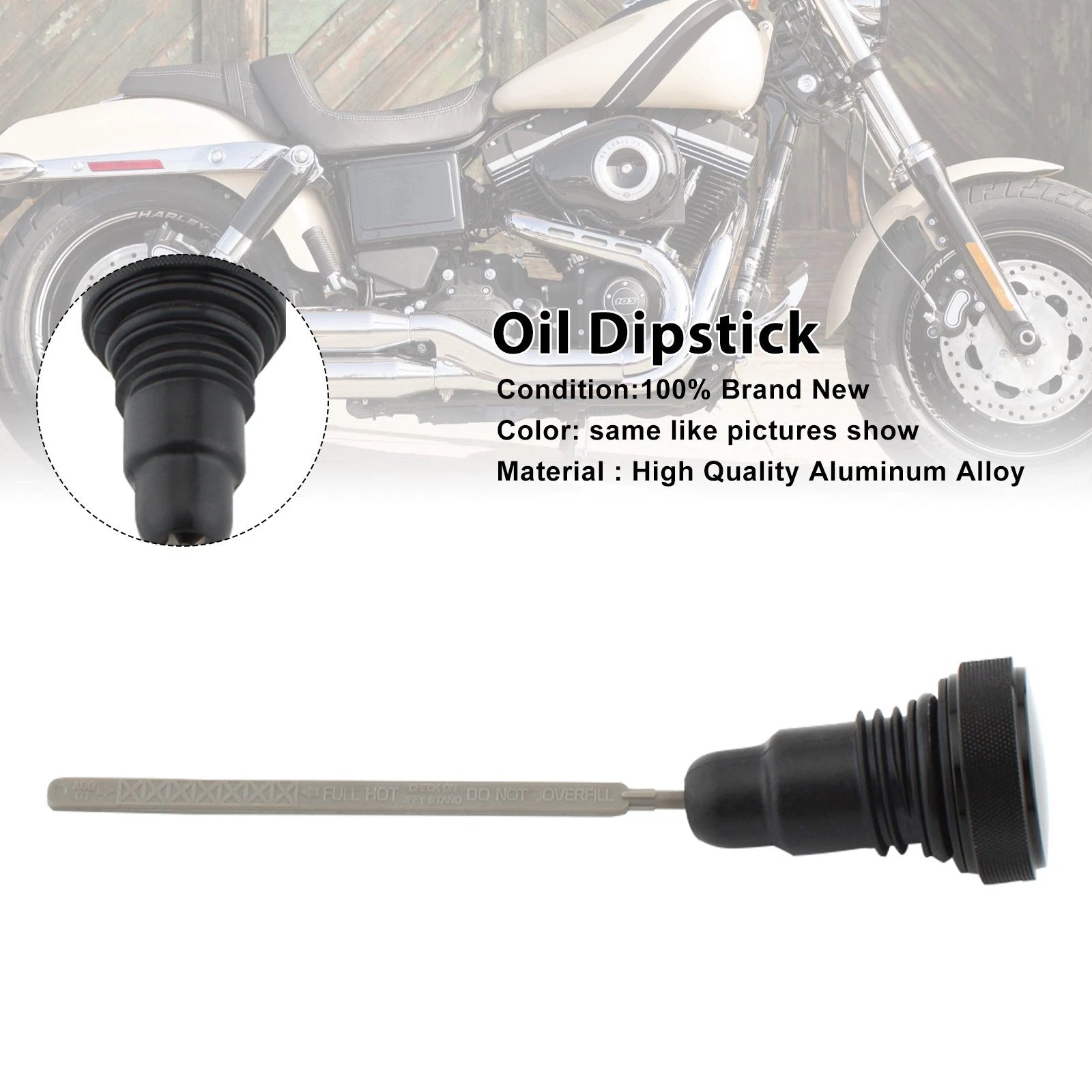 Oil Dipstick Tank Cap Plug for Harley FXD Dyna (2006–2017) 0710-0153