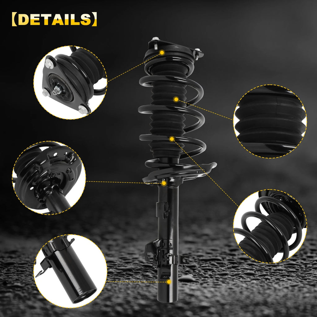 Set of 2 Complete Struts with Coil Springs for Nissan Rogue (2014–2020)