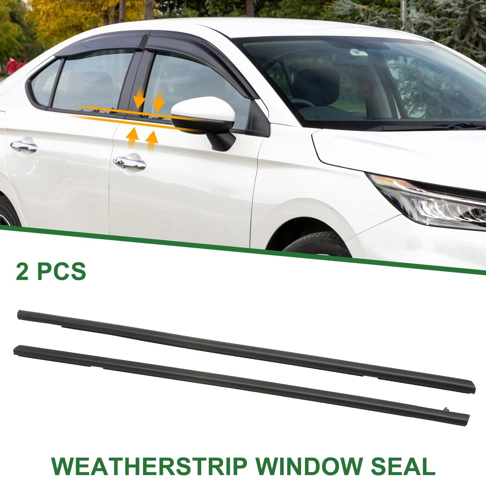 2pcs Weatherstrip Window Seal for Honda City (2016–2023) No. 72950T9AT01