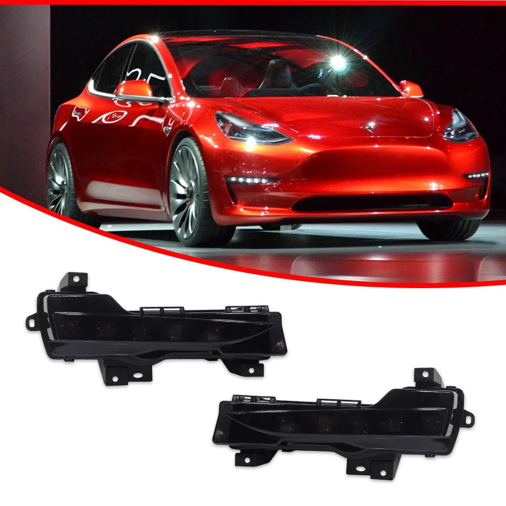 Smoked Lens Switchback LED Front DRL Turn Signal Light for Tesla Model 3, Model Y