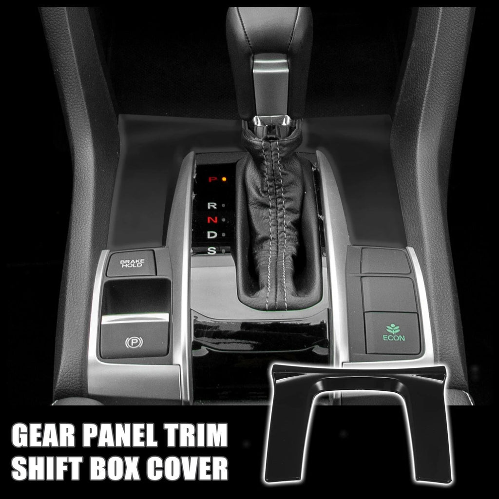 Gear Panel Trim Shift Box Cover Decal for Honda Civic (2016–2021) Black