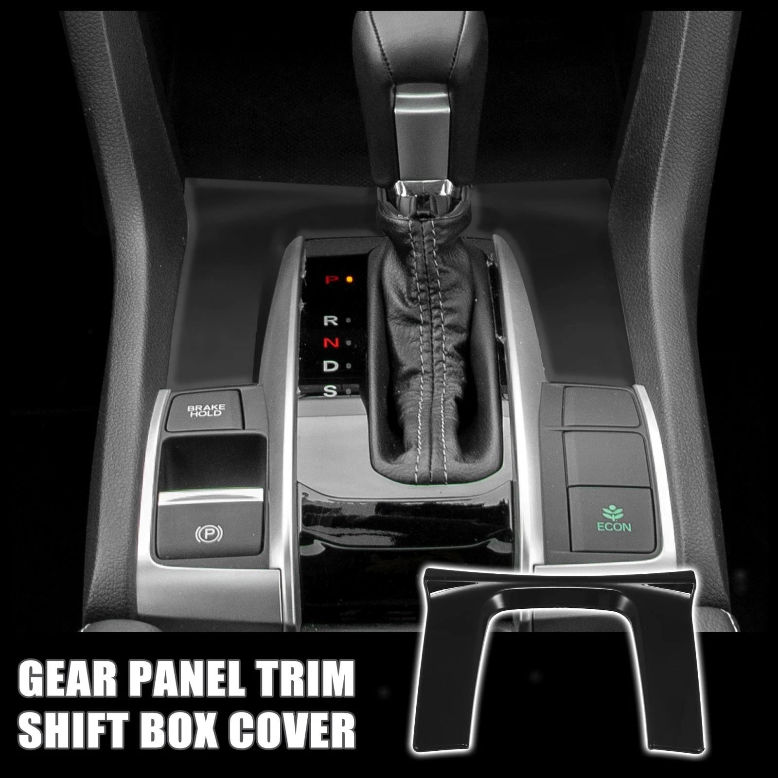 Gear Panel Trim Shift Box Cover Decal for Honda Civic (2016–2021) Black