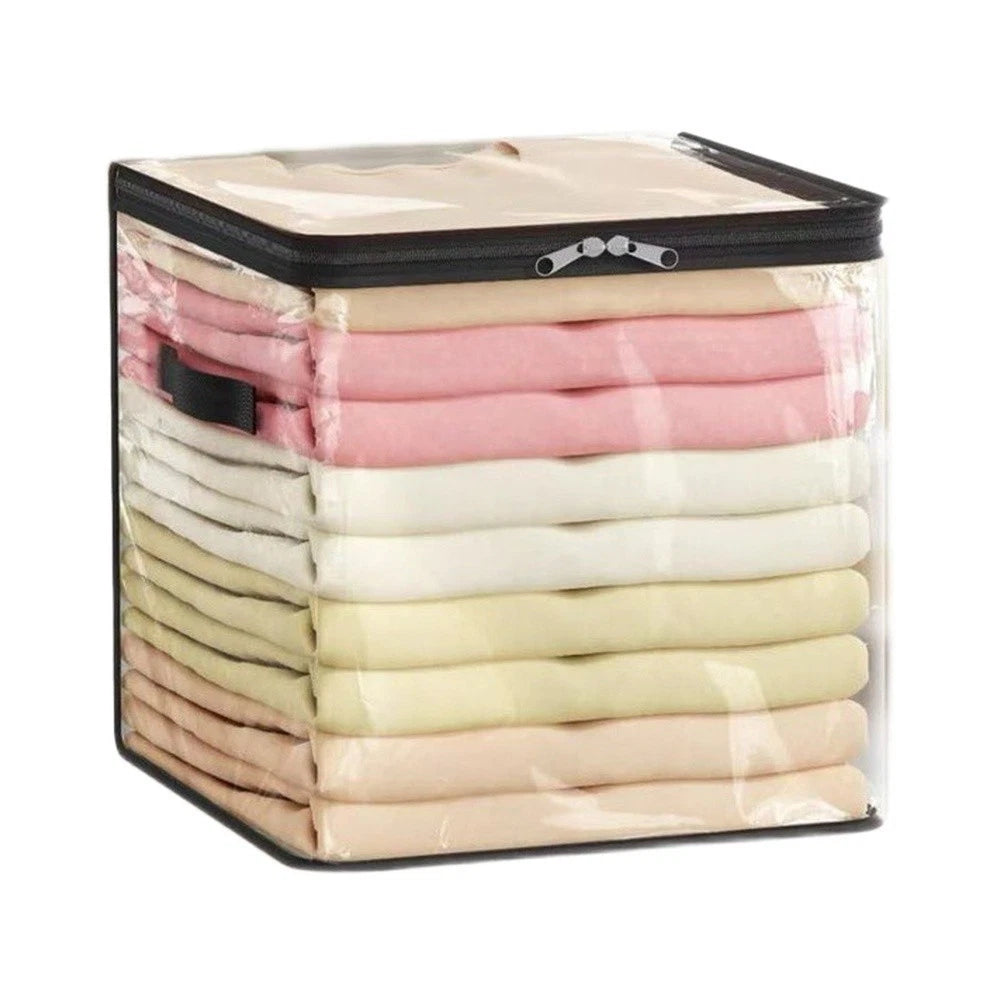 Clear PVC Storage Bag with Dual-Zipper System for Tidy Living Space