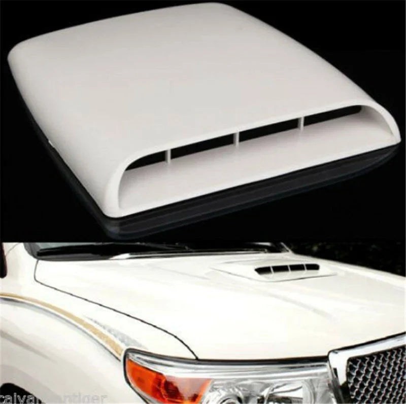 White ABS Car Air Flow Intake Hood Scoop Vent Cover