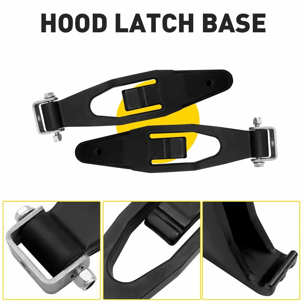 2X Black Hood Latch Base for Peterbilt 357 367 377 378 379 388 389