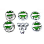Chrome Cap Covers w/Black Solid Vinyl Inlay for 08-16 Dodge Charger V8 R/T 5.7L