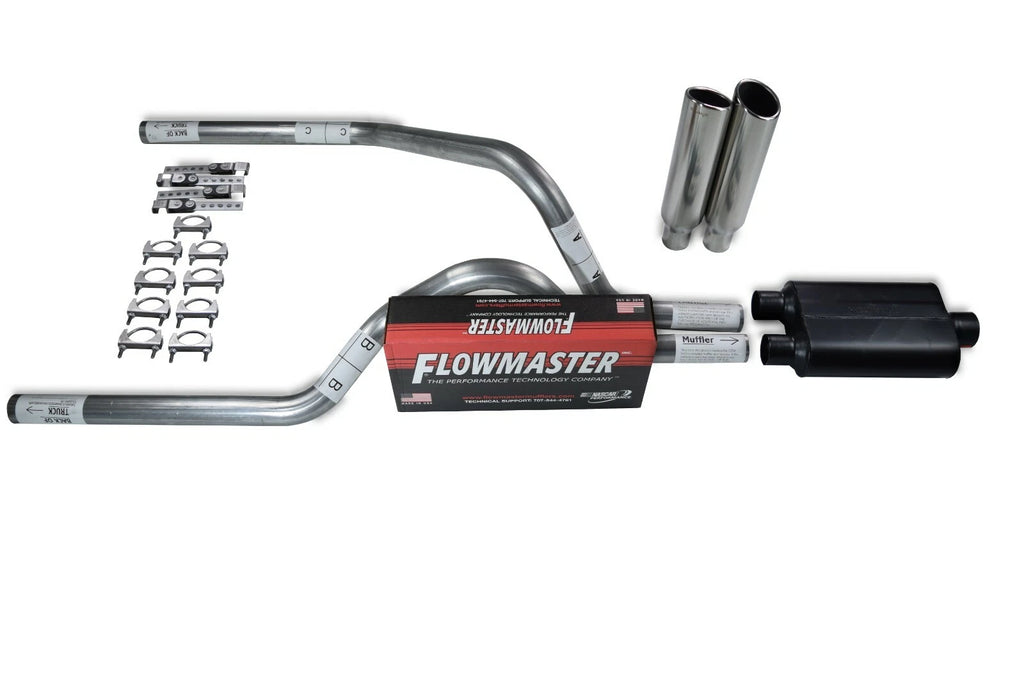 2.5" Dual Exhaust Kit for Dodge Dakota (1997–2005) - Flowmaster Super 44, Clamp Tips