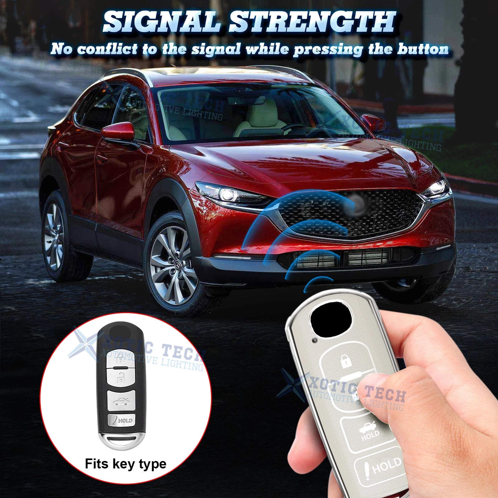 Shockproof Smart Entry Key Fob Cover for Mazda 3 6 (2014-2016)