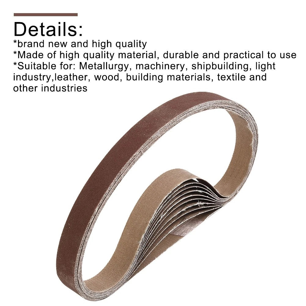 10pcs Sanding Belts for M10 Sander (Wood Polishing, Grinding Tool)