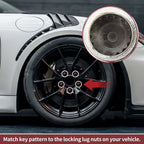 Set of 2 Wheel Lock Lug Nuts with 17 Teeth Anti-theft Key for Porsche Cayenne