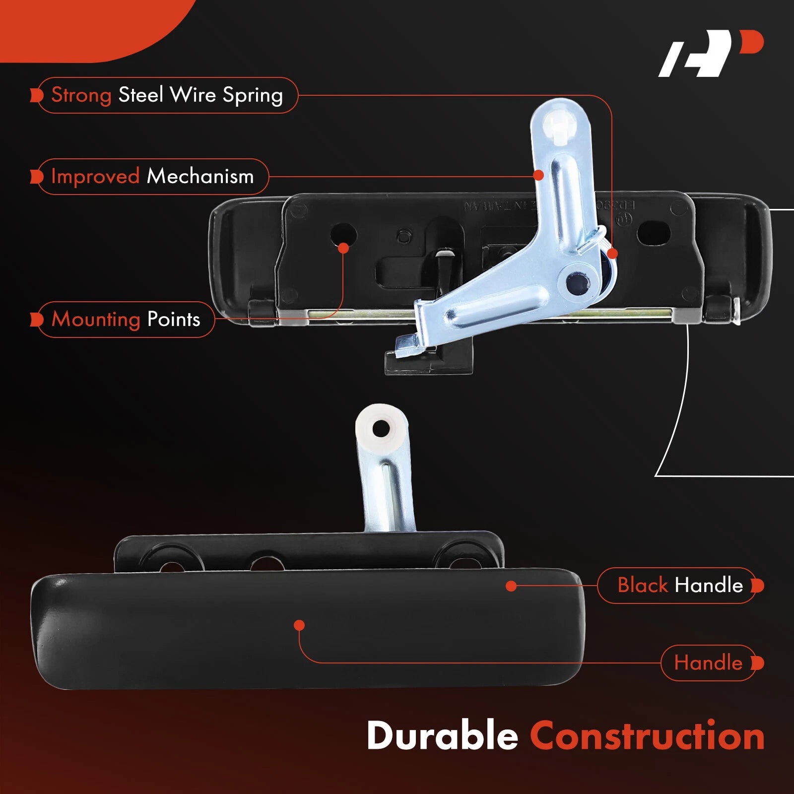 2X Front Exterior Door Handle for Ford E-150 E-350 (2003-2007)