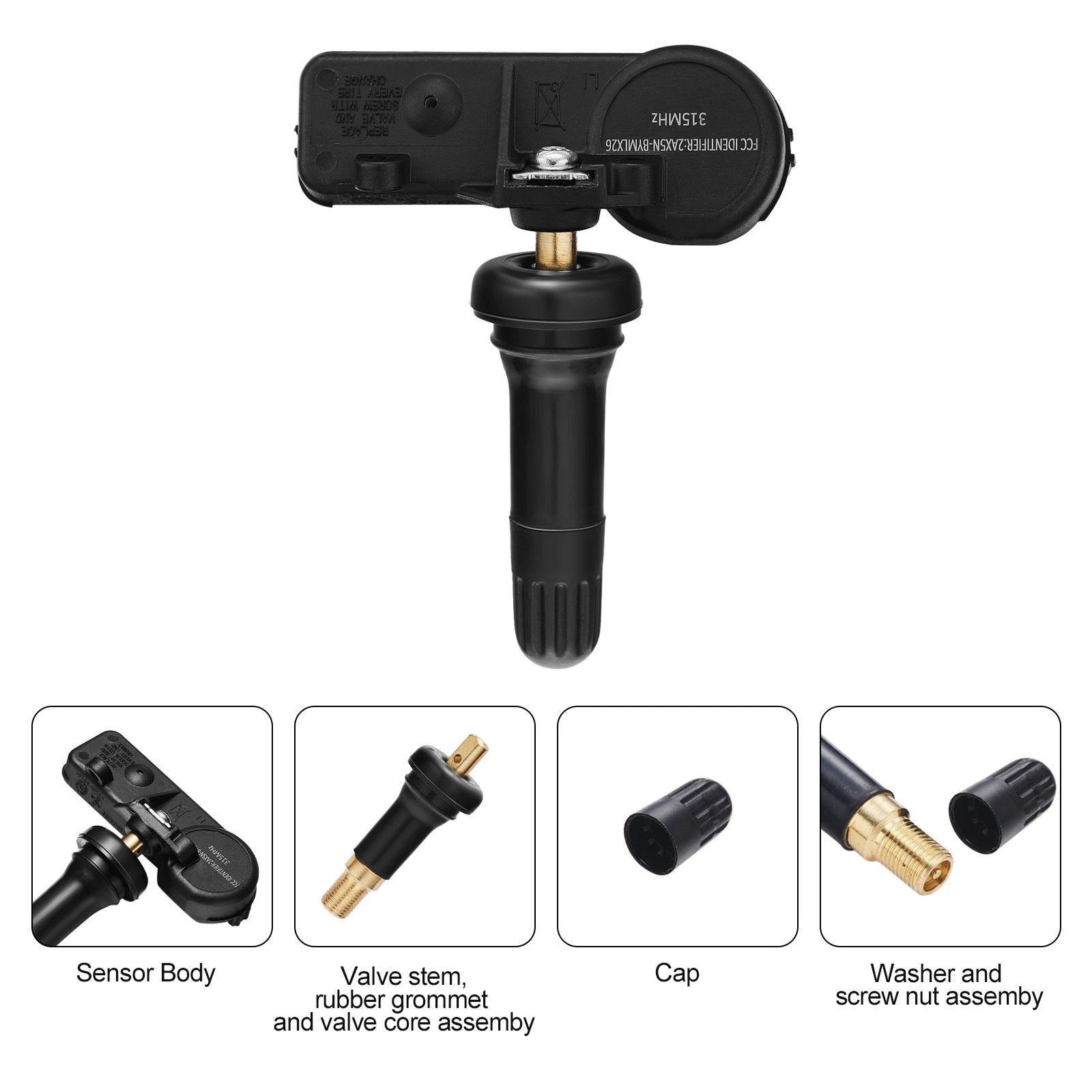TPMS Tire Pressure Sensors for 2000-2011 BMW 323i 328i 528i (4-Pack)