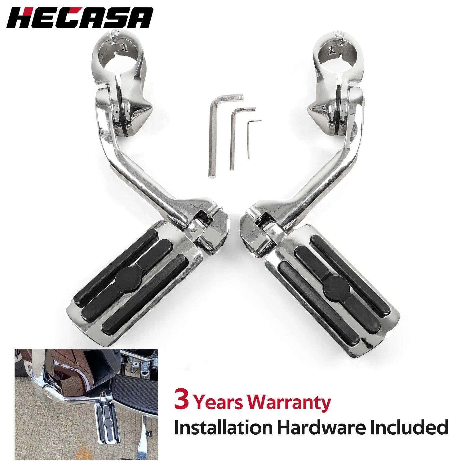 1.25" Motorcycle Highway Foot Pegs for Harley Road Glide, Honda GoldWing GL 1500