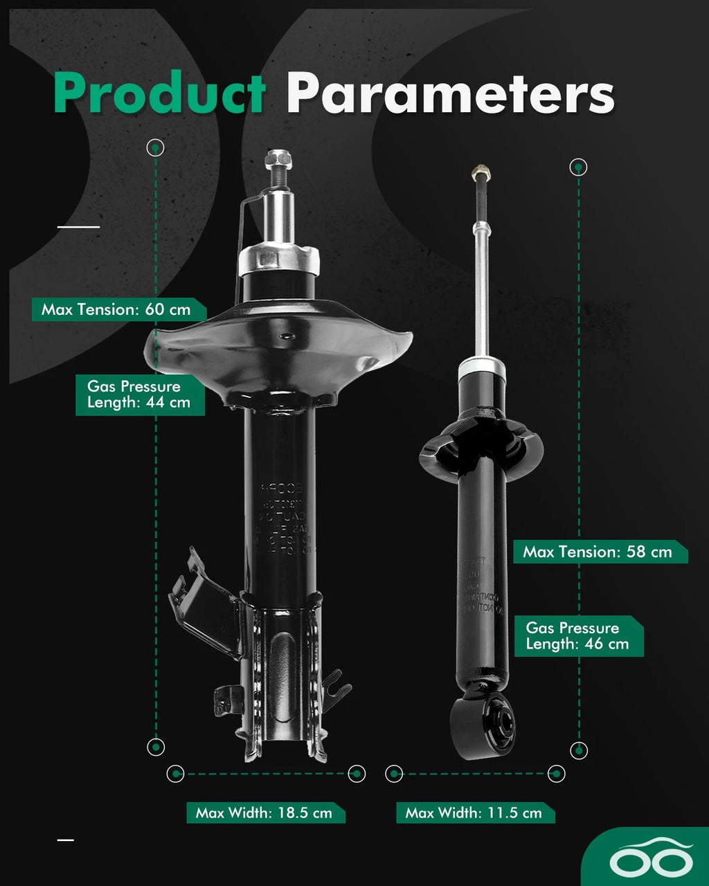 Front Rear Shocks & Struts for Nissan Maxima Infiniti I30 (1995–1999)