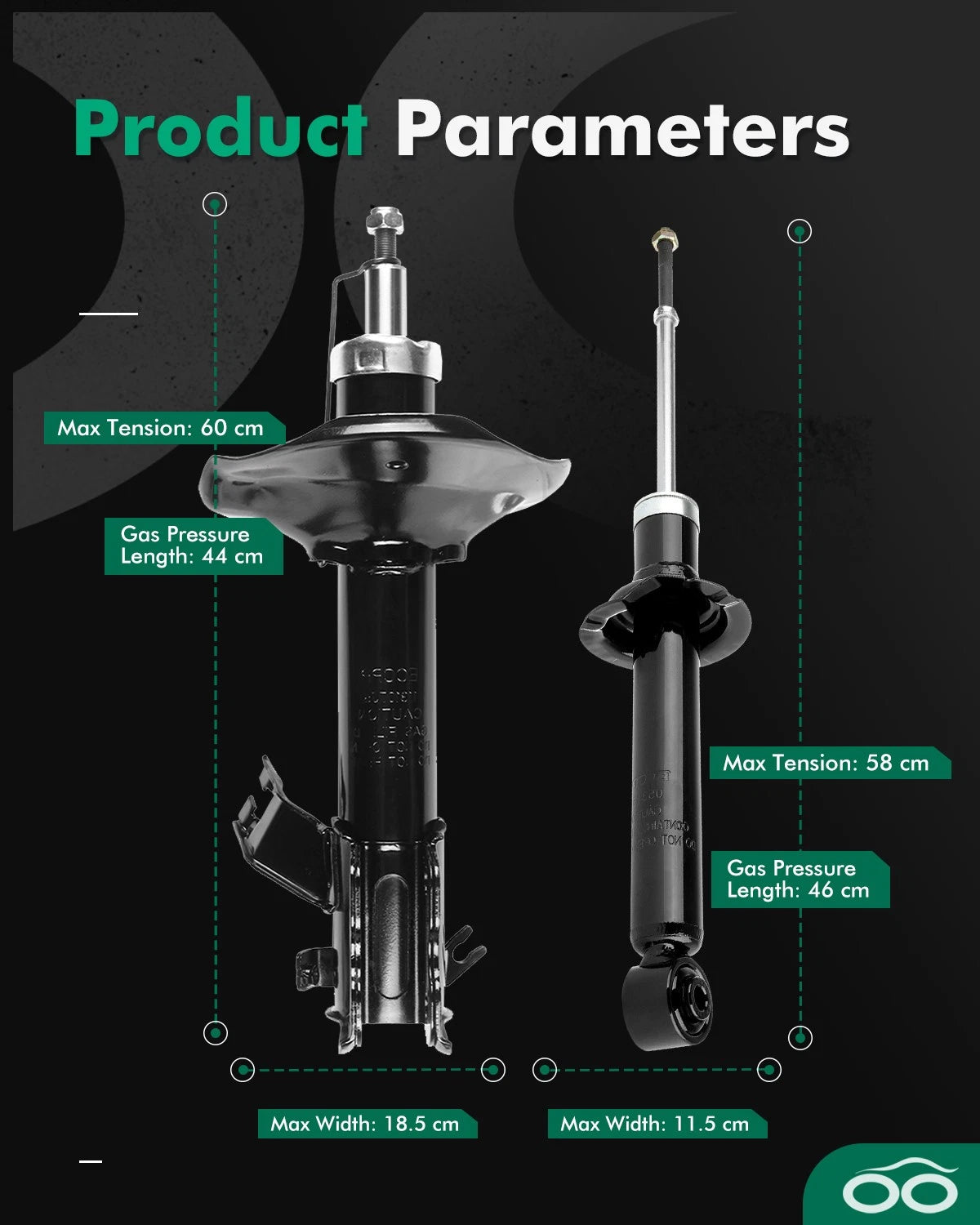 Front Rear Shocks & Struts for Nissan Maxima Infiniti I30 (1995–1999)