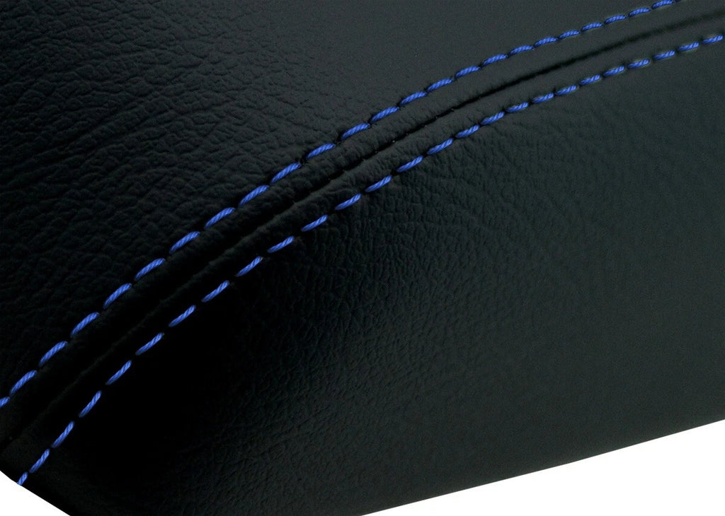 Leather Synthetic Console Armrest Cover for Honda Civic (2012–2015) Blue Stitch