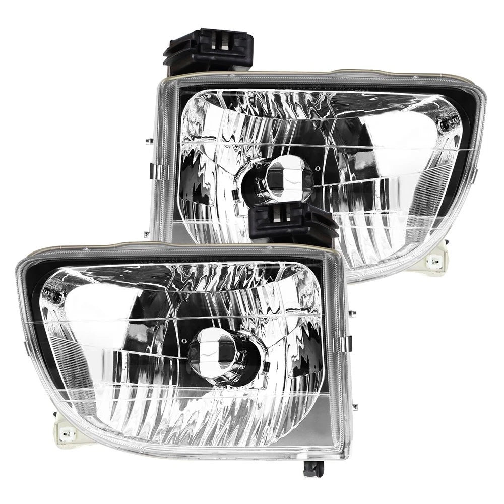 Set of 2 Headlights for Toyota Tacoma (2001–2004) Halogen Chrome Housing