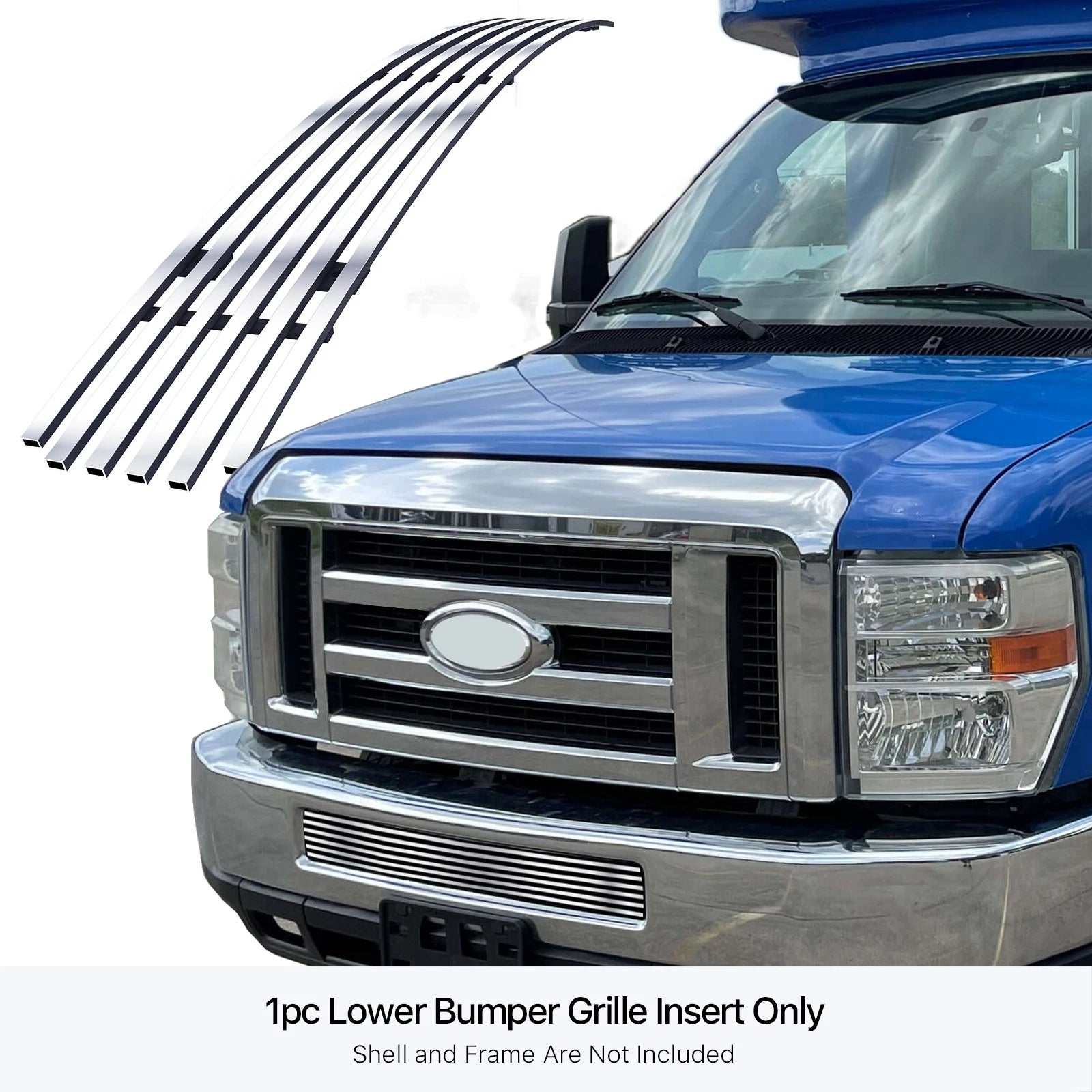 Lower Stainless Chrome Billet Grille for Ford Econoline/E-Series (2008-2014)