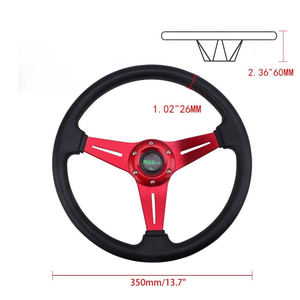 Red Steering Wheel with Slim Quick Release and Hub Adapter for Honda Civic (1996–2000)