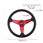 Red Steering Wheel with Slim Quick Release and Hub Adapter for Honda Civic (1996–2000)