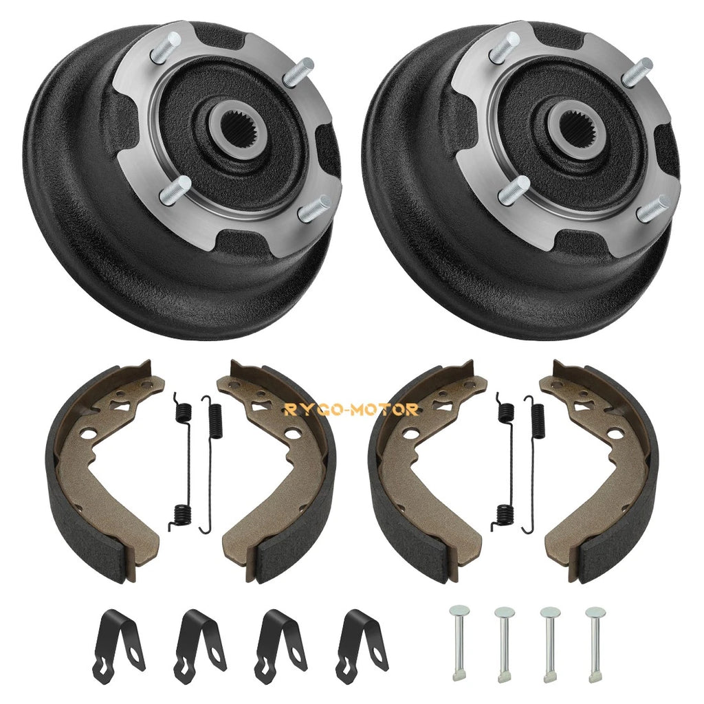 Set of 2 Rear Brake Drums w/Shoes Bolts Kit for Kawasaki Mule SX KAF400 (2017–2024)