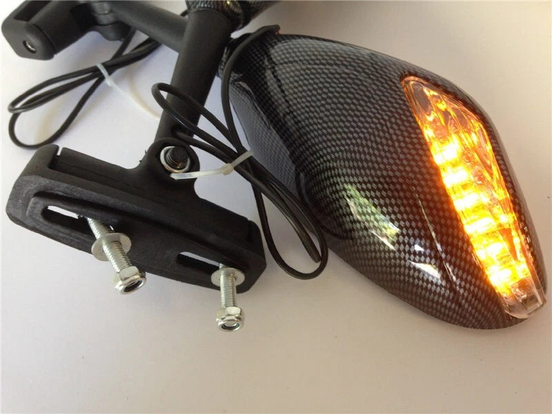 Yellow LED Mirror Lights for Kawasaki Ninja 500 636 ZX6R ZX750 ZX7R ZX9R Z750S 250R
